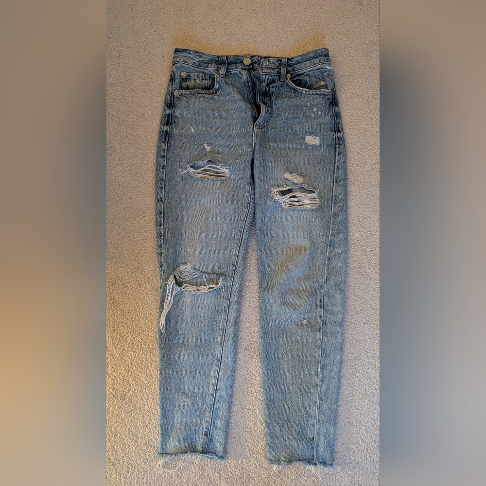 Distressed Blue Jeans